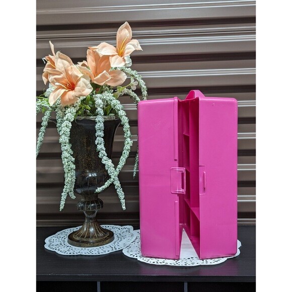 Vintage 1990s BARBIE pink plastic pajama party carrying case - Picture 4 of 12